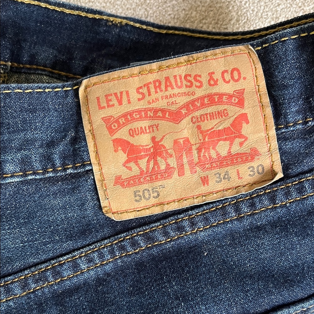 Men's Blue Jeans Levi 505 34x30 Y2K - Picture 2 of 6